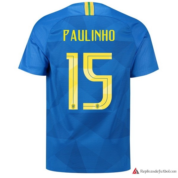 Camiseta Seleccion Brasil Segunda equipación Paulinho 2018 Azul